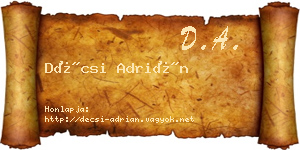 Décsi Adrián névjegykártya