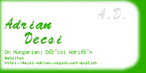 adrian decsi business card